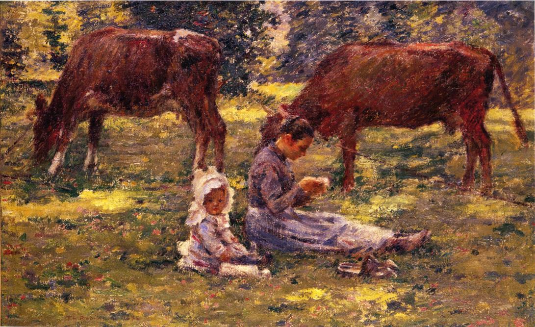 Theodore Robinson Watching the Cows